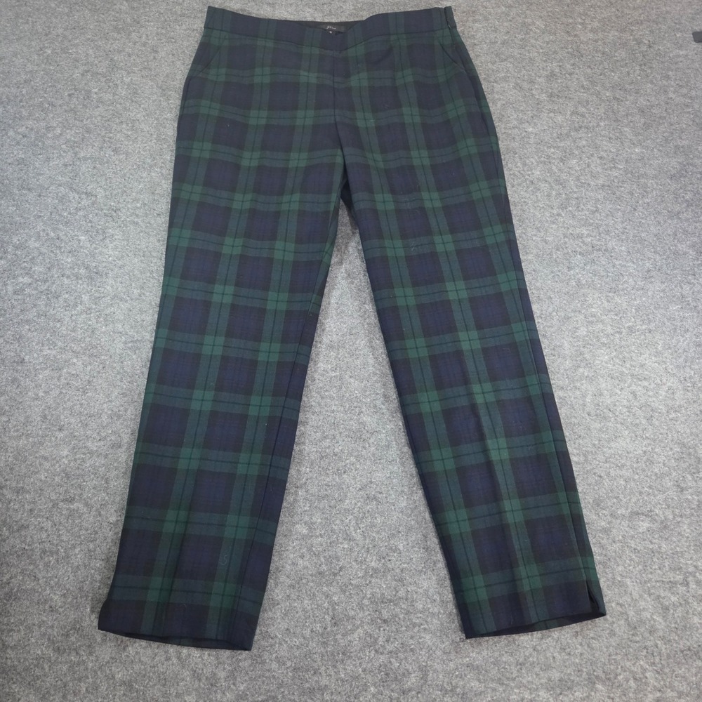 J Crew Martie Pants Womens 6 Black Watch Tartan Plaid Wool Ankle Preppy H3704
